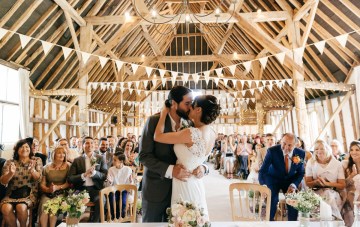 Charming & Personal Pennant Filled Barn Wedding