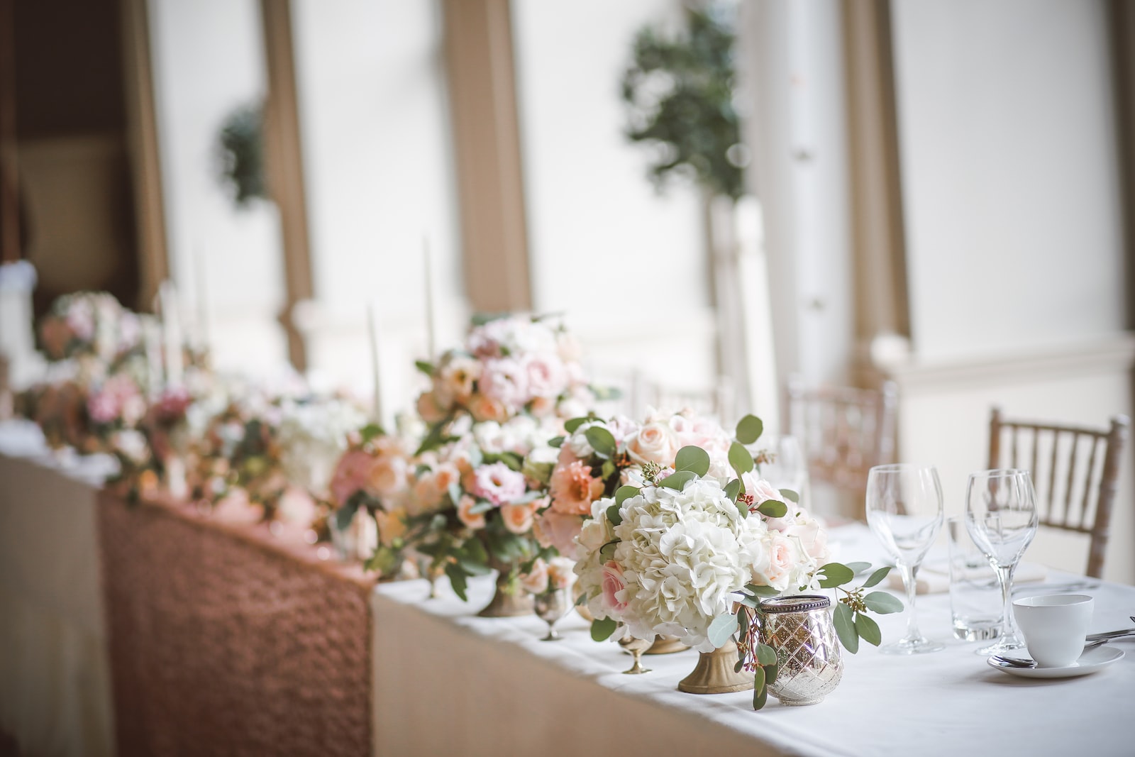 a vase of flowers on a table