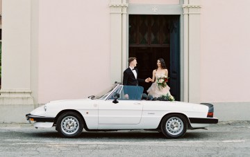 Swanky Tuscan Wedding Inspiration With A Stunning Blush Gown