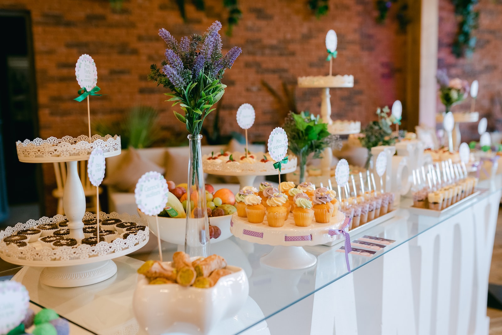 cupcakes on white ceramic tray