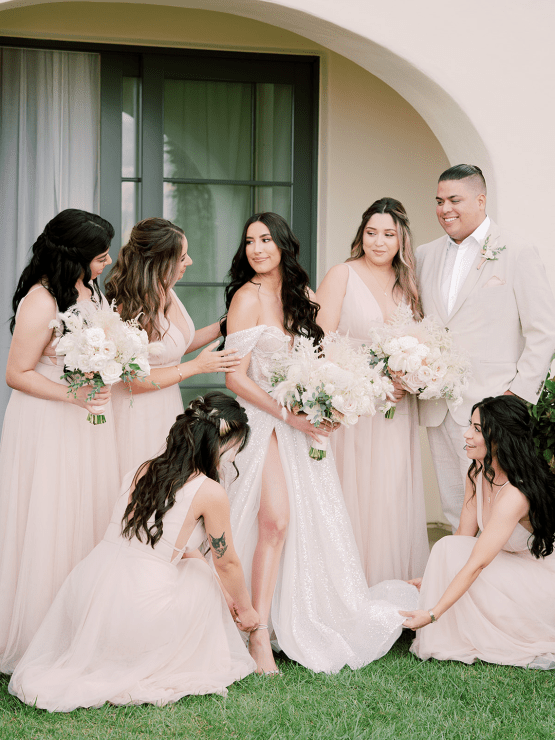 Boho Wedding With Pampas Grass – Netta Benshabu Wedding Dress – Michelle Flores Photography 17